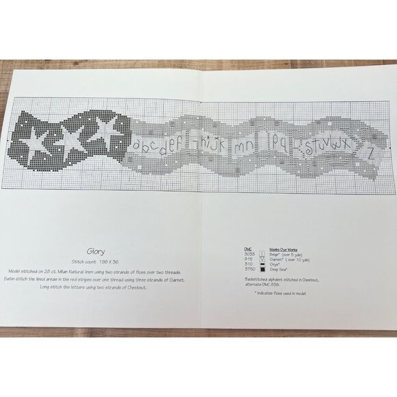 Bent Creek Glory Cross-Stitch Pattern With Patriotic Stars & Stripes Design - Picture 3 of 3